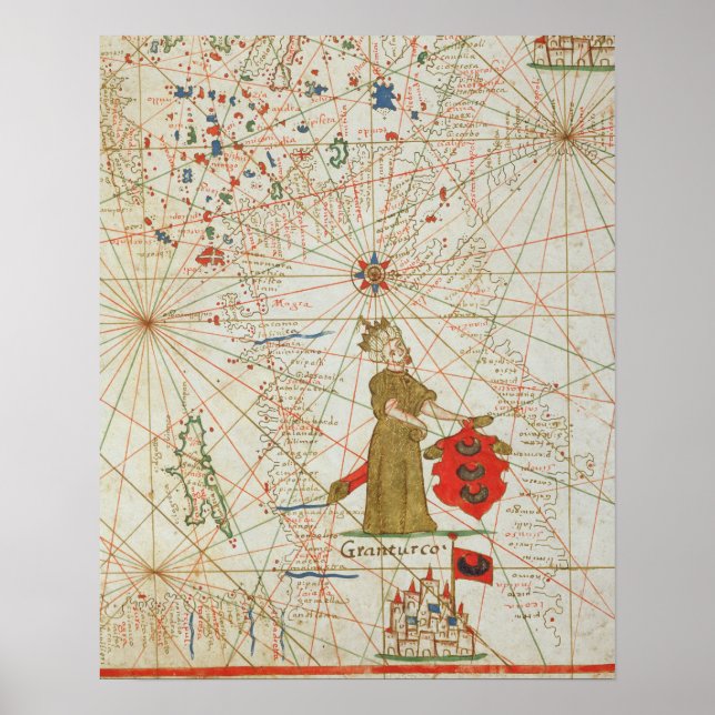 Affiches L'Empire turc, d'un atlas nautique, 1646 (Devant)