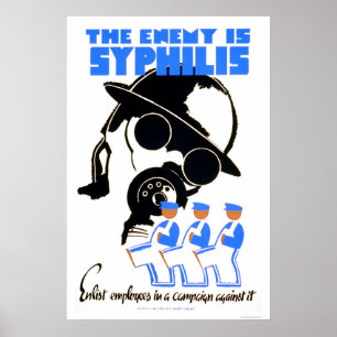 Affiches L'ennemi est la syphilis 1938 WPA