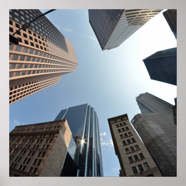 Affiches Lentille à oeil de poisson du bâtiment, Boston, Ét (Devant)