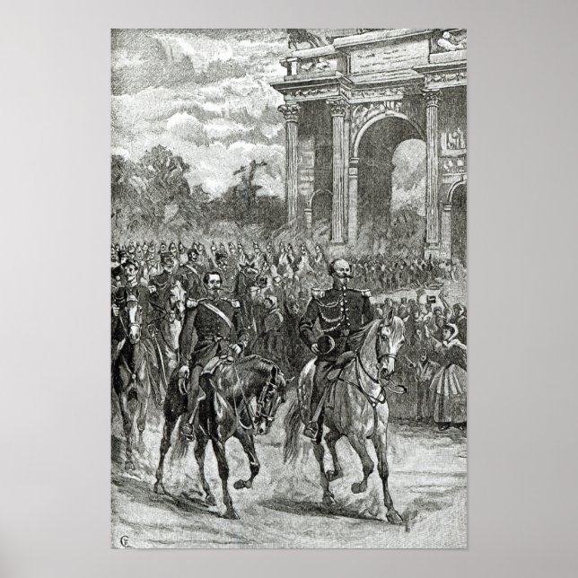 Affiches L'entrée de Napoléon III et Victor Emmanuel (Devant)