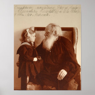 Affiches Leon Tolstoï avec sa petite-fille Tatiana
