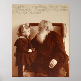 Affiches Leon Tolstoï avec sa petite-fille Tatiana