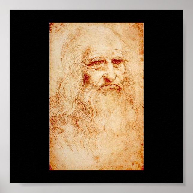 Affiches Leonardo Da Vinci Autoportrait vers 1510-1515 (Devant)