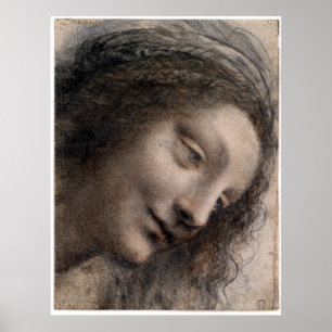 Affiches Leonardo da Vinci la tête de la Vierge