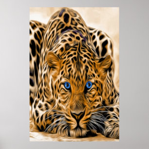 Affiches Leopard des yeux bleus