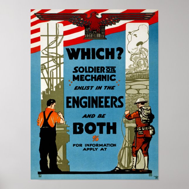 Affiches Lequel ? Soldat ou mécanicien (Devant)