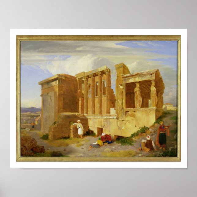 Affiches L'Erechtheum, Athènes, avec des figures dans l'anc (Devant)