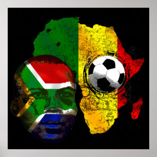 Affiches Les amateurs de football sud-africain visage drape