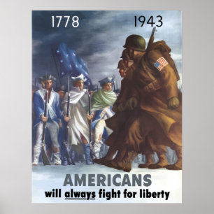 Affiches Les Américains Lutteront Toujours Pour La Liberté