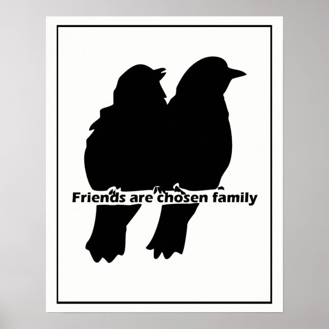 Affiches Les amis sont choisis Famille Deux oiseaux Silhoue (Devant)