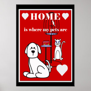 Affiches Les Animaux À La Maison, Où Mes Animaux Sont N'Imp