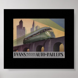 Affiches Les années 1930 automatiques d'Evans Railers