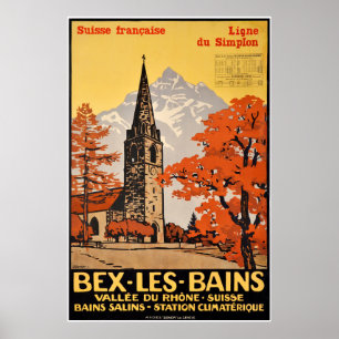 Affiches Les Bains, Suisse Française, ligne du Simplon de