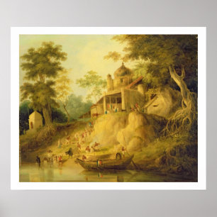 Affiches Les banques du Gange, c.1820-30 (huile sur la