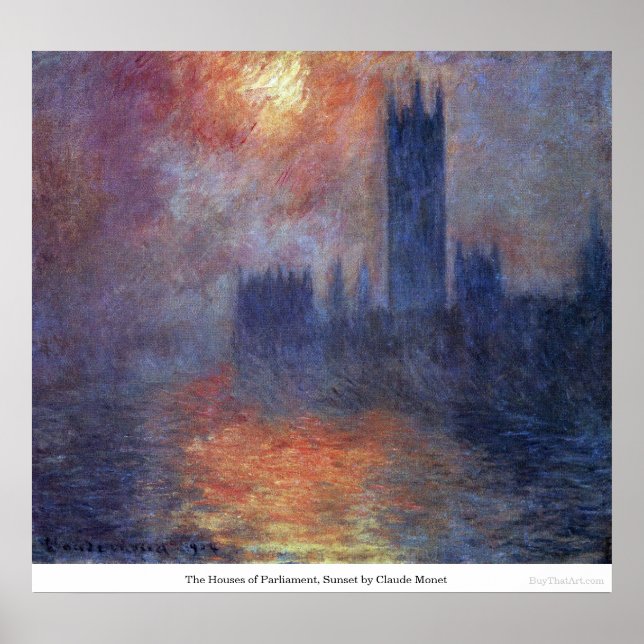 Affiches Les Chambres du Parlement, coucher du soleil par C (Devant)