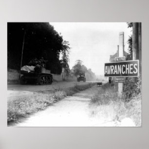 Affiches Les chars américains à Avranches France Seconde Gu