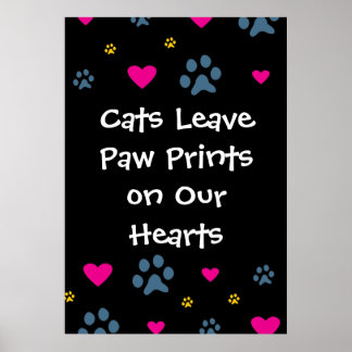 Affiches Les chats laissent des Empreintes de pattes dans n