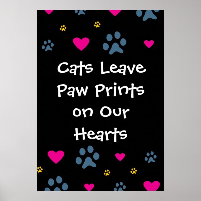 Affiches Les chats laissent des Empreintes de pattes dans n (Devant)