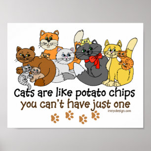 Affiches Les chats sont comme des chips