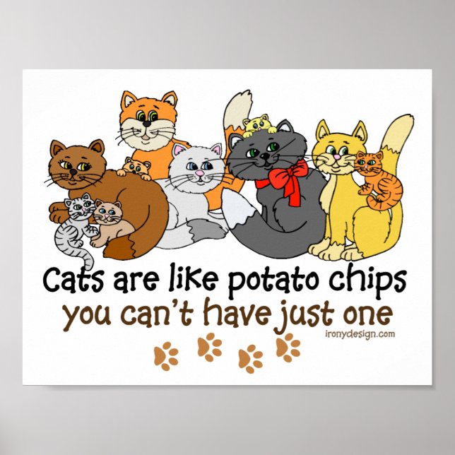 Affiches Les chats sont comme des chips (Devant)