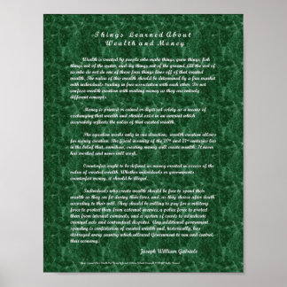 Affiches Les Choses Apprises Sur La Richesse Et L'Argent