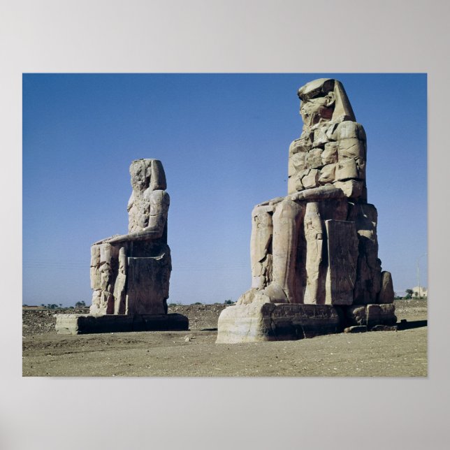 Affiches Les Colonnes de Memnon, statues d'Amenhotep (Devant)