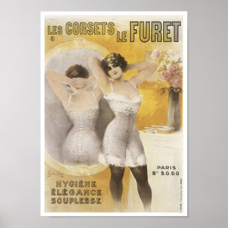 Affiches Les Corsets Le Furet Annonce Vintage Corset