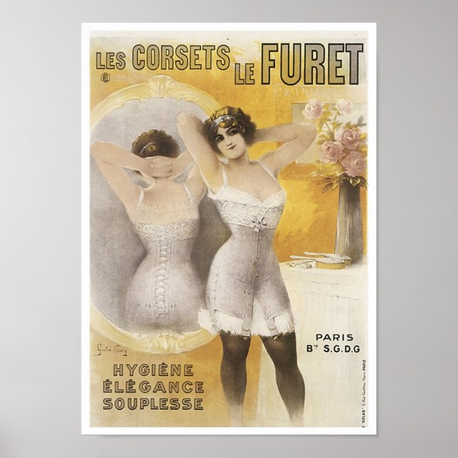 Affiches Les Corsets Le Furet Annonce Vintage Corset (Devant)
