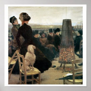 Affiches Les courses à Auteuil, partie d'un triptyque (huil