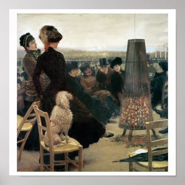 Affiches Les courses à Auteuil, partie d'un triptyque (huil (Devant)