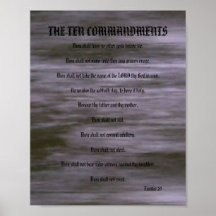 Affiches Les Dix commandements - le gris strie l'affiche