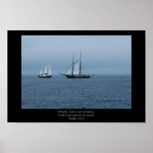 Affiches Les eaux orageuses, voient, Dieu est mon salut,