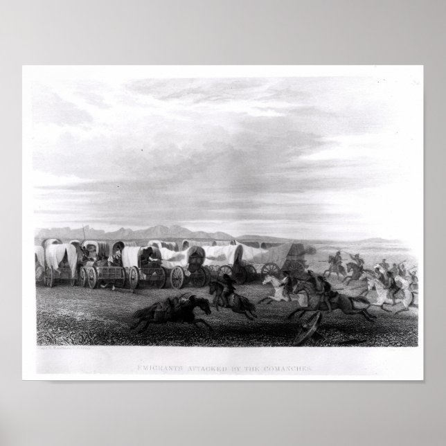 Affiches Les émigrants attaqués par les Comanches (Devant)