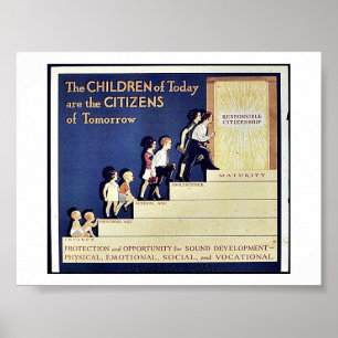 Affiches Les Enfants D'Aujourd'Hui Sont Les Citoyens De Dem