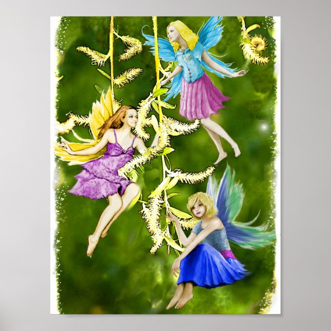 Affiches Les fées d'arbres sur le saule qui pleut (Devant)