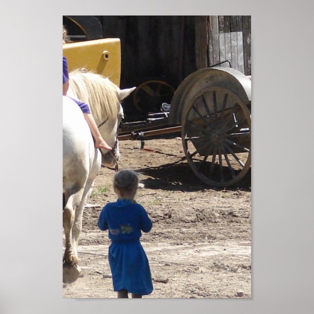 Affiches Les filles Amish et leur cheval (Devant)