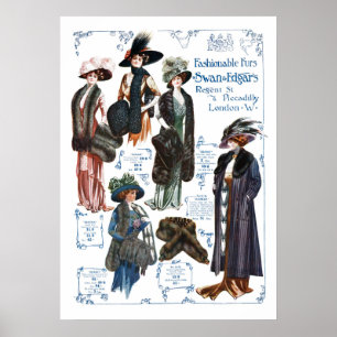 Affiches Les fourrures branchées de Swan & Edgar #A