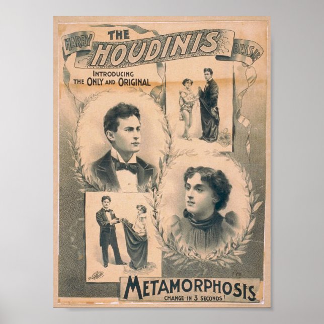 Affiches Les Houdinis, 'La métamorphose change en 3 seconde (Devant)