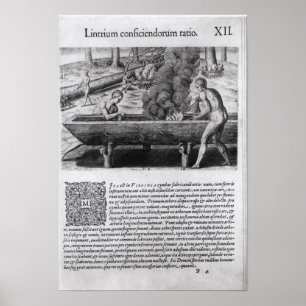 Affiches Les Indiens de Virginie fabriquent des bateaux à b