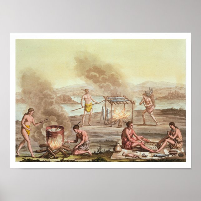 Affiches Les indigènes de Floride préparent et cuisinent (Devant)