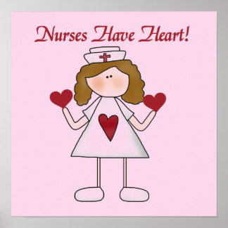 Affiches Les infirmières ont des T-shirts cardiaques et des