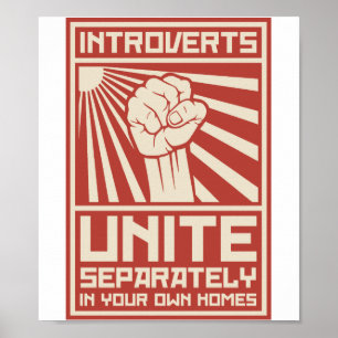 Affiches Les Introvertis S'Unissent Séparément Dans Vos Pro