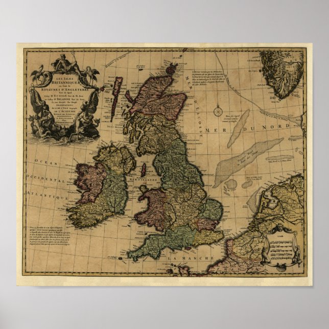 Affiches Les Isles Binsonorisés, 1700's Map - Customisé (Devant)