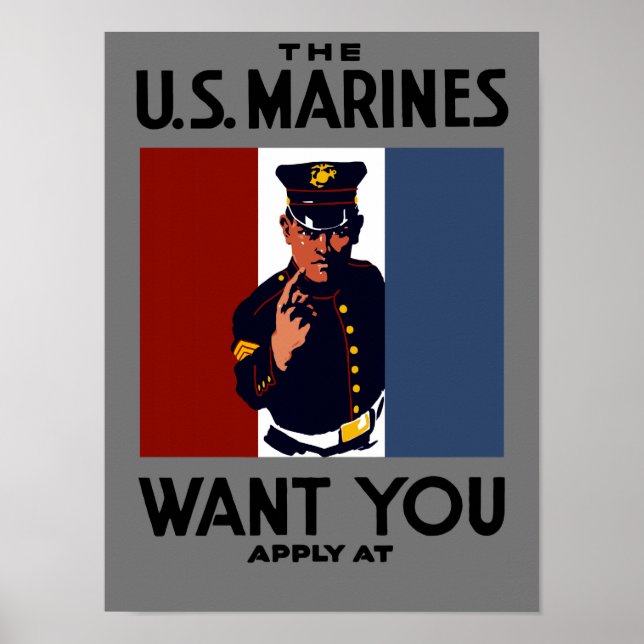 Affiches Les Marines des États-Unis vous veulent — Première (Devant)