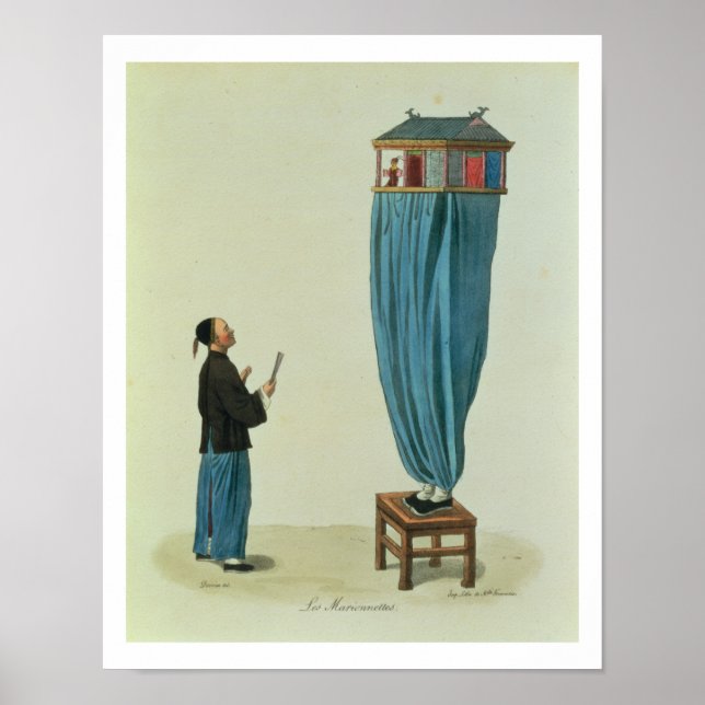 Affiches Les Marionnettes, gravée par Mlle. Formentin, pub. (Devant)