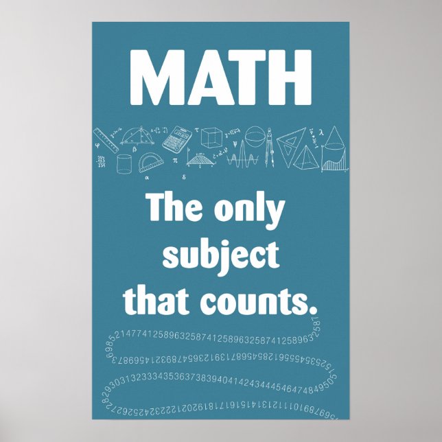Affiches Les maths ne comptent que le sujet. (Devant)