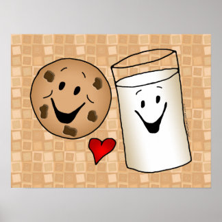 Affiches Les meilleurs amis, les cookies aiment le lait