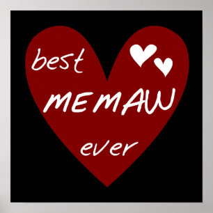 Affiches Les meilleurs T-shirts et cadeaux de Memaw de coeu