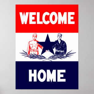 Affiches Les militaires à la maison bienvenus de cru