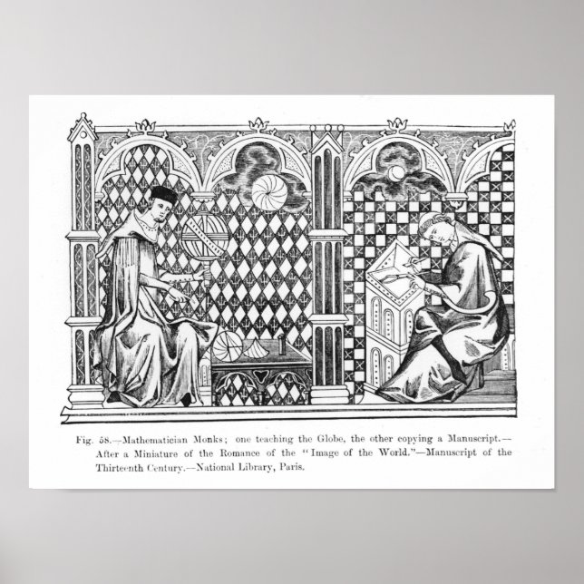 Affiches Les moines mathématiciens : un enseignant au Globe (Devant)